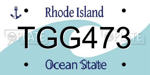 TGG473 Rhode Island License Plate