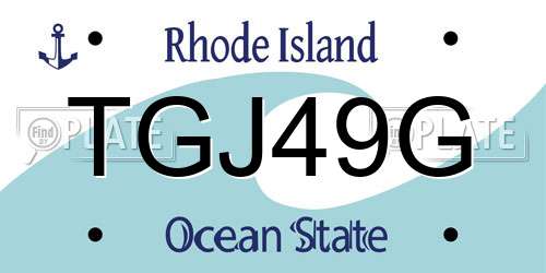 TGJ49G Rhode Island License Plate