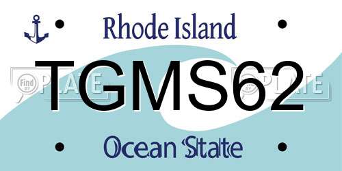 TGMS62 Rhode Island License Plate