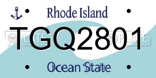 TGQ2801 Rhode Island License Plate