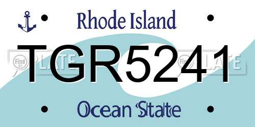 TGR5241 Rhode Island License Plate