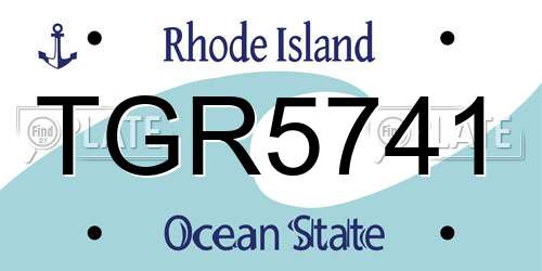 TGR5741 Rhode Island License Plate