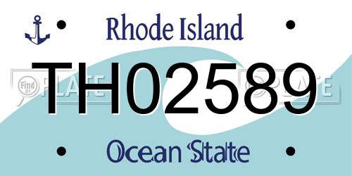 TH02589 Rhode Island License Plate