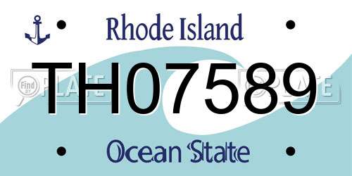 TH07589 Rhode Island License Plate
