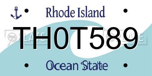 TH0T589 Rhode Island License Plate