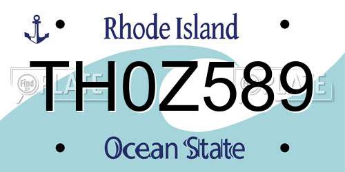 TH0Z589 Rhode Island License Plate