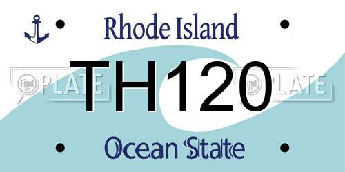 TH120 Rhode Island License Plate