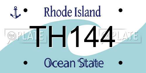 TH144 Rhode Island License Plate