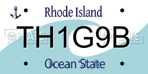 TH1G9B Rhode Island License Plate