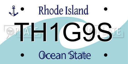 TH1G9S Rhode Island License Plate