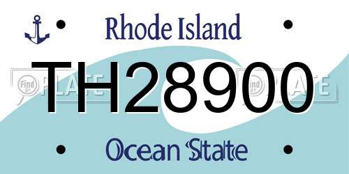 TH28900 Rhode Island License Plate