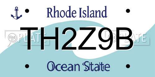 TH2Z9B Rhode Island License Plate