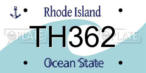 TH362 Rhode Island License Plate