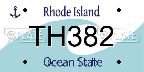 TH382 Rhode Island License Plate