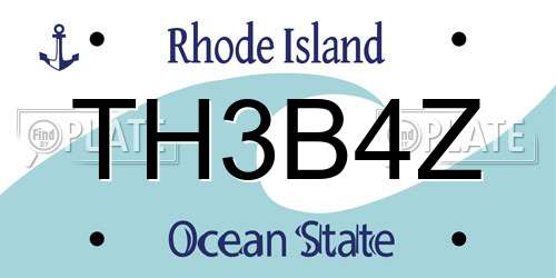 TH3B4Z Rhode Island License Plate