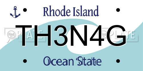 TH3N4G Rhode Island License Plate