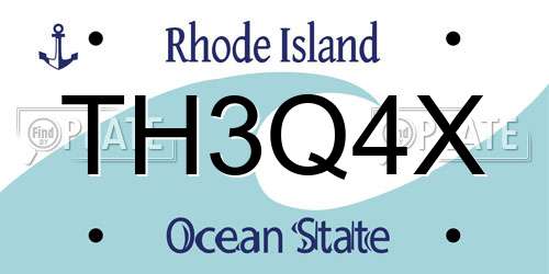 TH3Q4X Rhode Island License Plate
