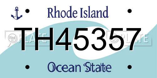 TH45357 Rhode Island License Plate