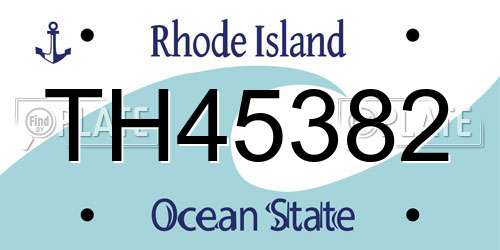 TH45382 Rhode Island License Plate