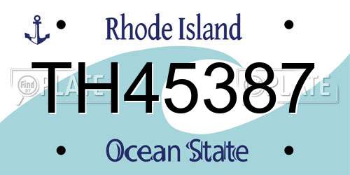 TH45387 Rhode Island License Plate