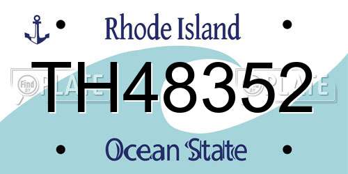 TH48352 Rhode Island License Plate