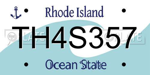 TH4S357 Rhode Island License Plate