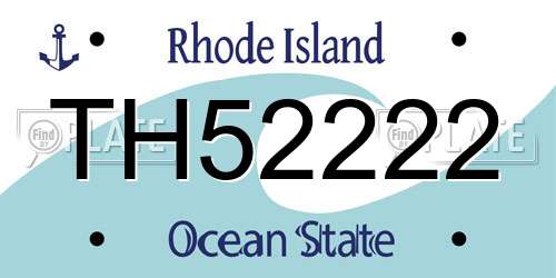 TH52222 Rhode Island License Plate