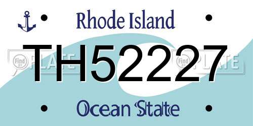 TH52227 Rhode Island License Plate