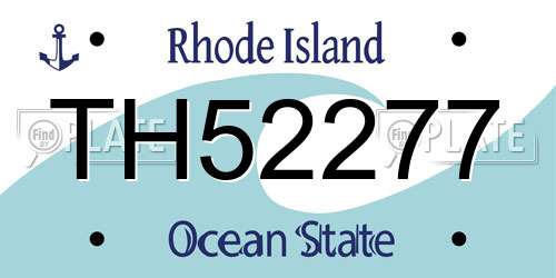 TH52277 Rhode Island License Plate