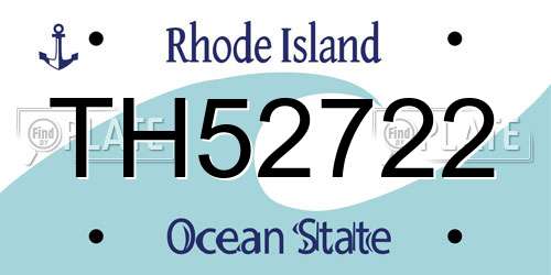 TH52722 Rhode Island License Plate
