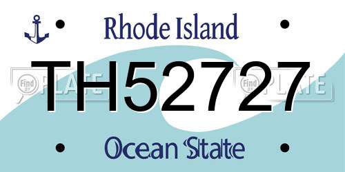 TH52727 Rhode Island License Plate