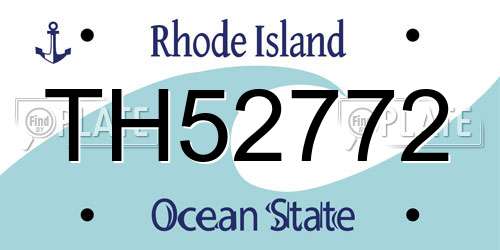 TH52772 Rhode Island License Plate