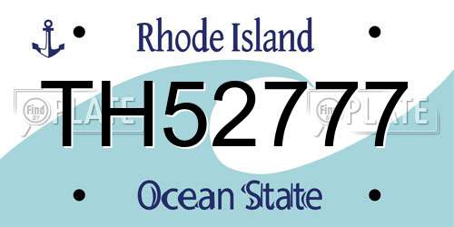 TH52777 Rhode Island License Plate