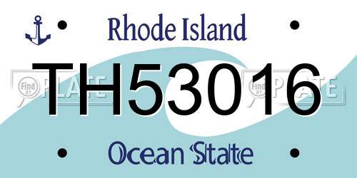 TH53016 Rhode Island License Plate