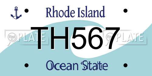 TH567 Rhode Island License Plate