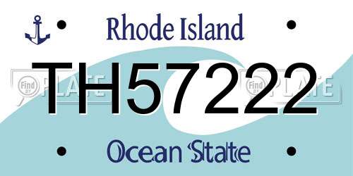 TH57222 Rhode Island License Plate