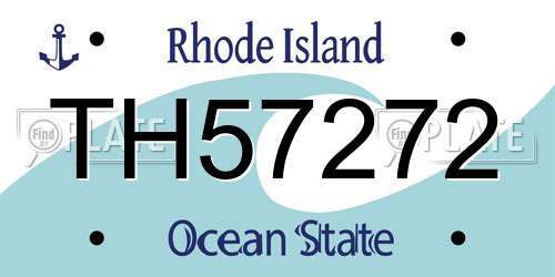 TH57272 Rhode Island License Plate