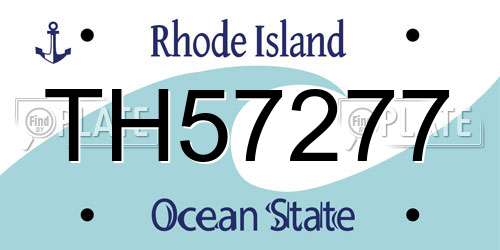 TH57277 Rhode Island License Plate