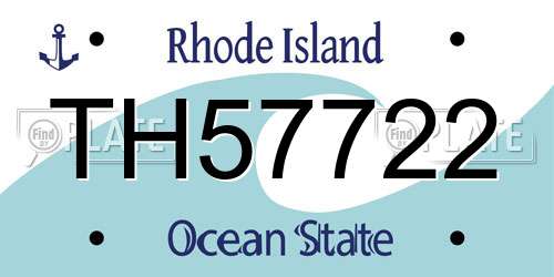TH57722 Rhode Island License Plate