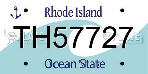 TH57727 Rhode Island License Plate