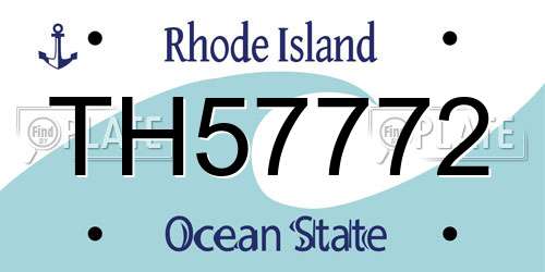 TH57772 Rhode Island License Plate