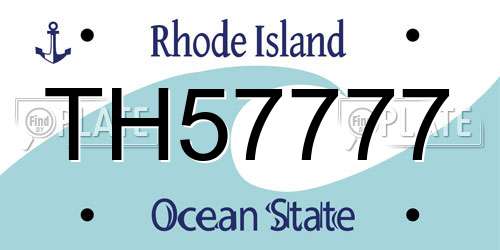 TH57777 Rhode Island License Plate