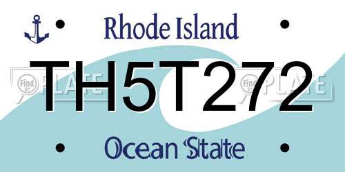 TH5T272 Rhode Island License Plate