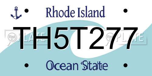 TH5T277 Rhode Island License Plate