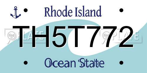 TH5T772 Rhode Island License Plate