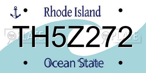 TH5Z272 Rhode Island License Plate