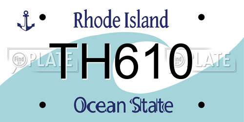 TH610 Rhode Island License Plate