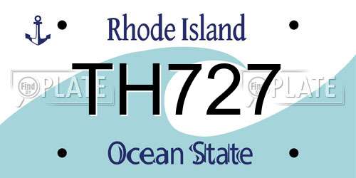 TH727 Rhode Island License Plate