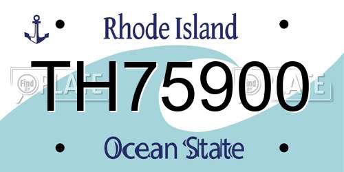TH75900 Rhode Island License Plate