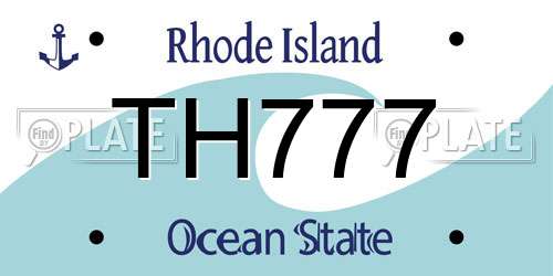 TH777 Rhode Island License Plate